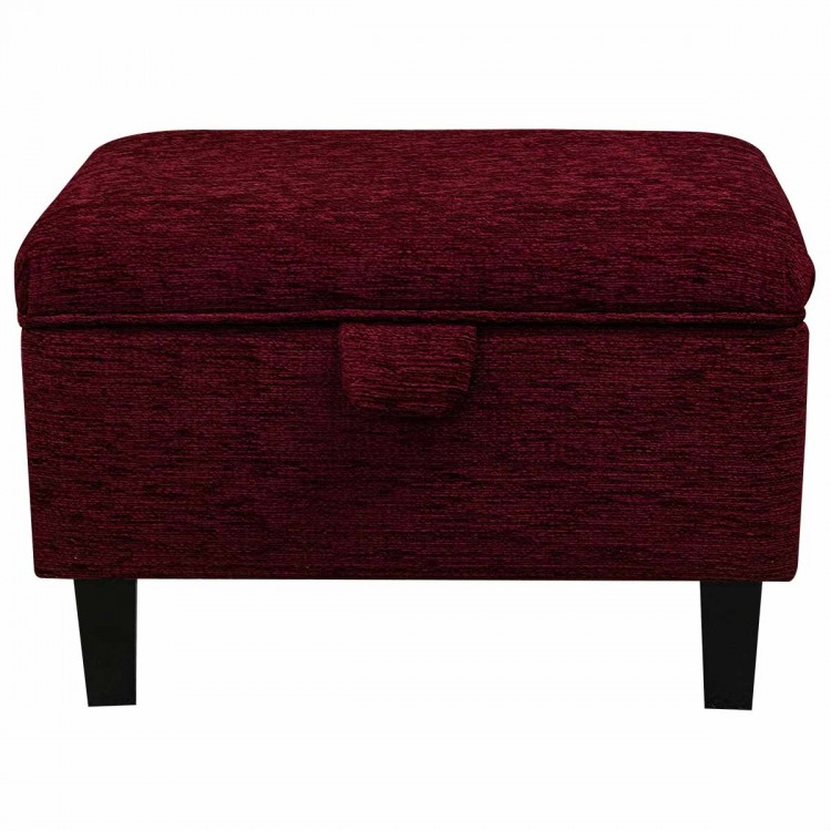 claret red boucle footstool