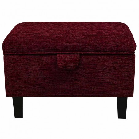 claret red boucle footstool