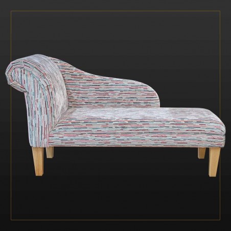 Chaise Longue in an Extravaganza Stripe Burst Rose Fabric | Beaumont