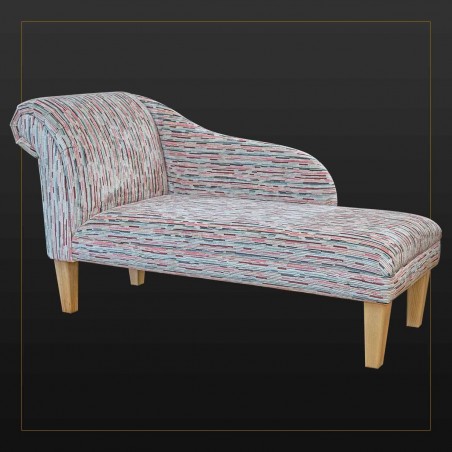Chaise Longue in an Extravaganza Stripe Burst Rose Fabric | Beaumont