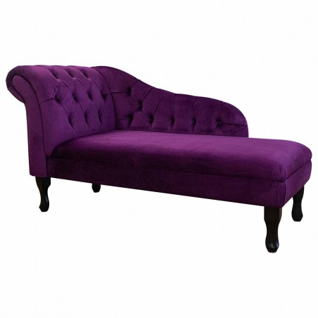 Chaise Longue in a Monaco Amethyst Supersoft Velvet Fabric | Beaumont