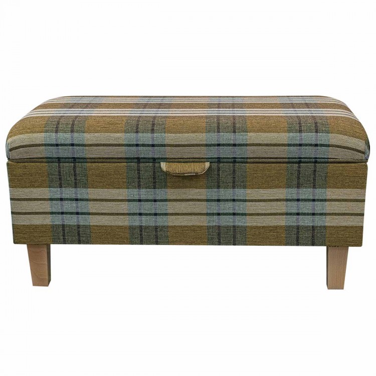 Storage Ottoman Stool in a Kintyre Pampas Tartan Fabric | Beaumont