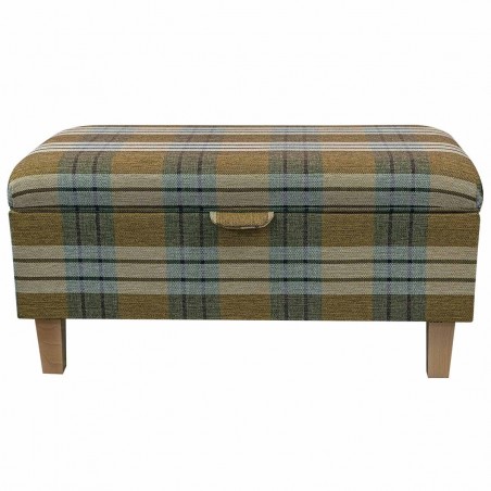 Storage Ottoman Stool in a Kintyre Pampas Tartan Fabric | Beaumont