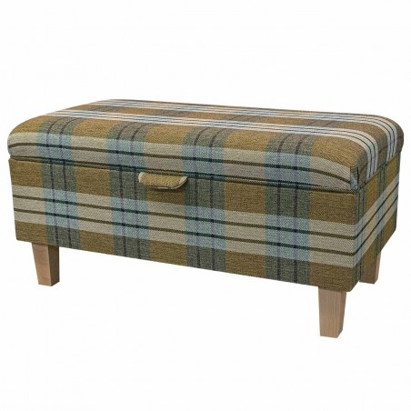 Storage Ottoman Stool in a Kintyre Pampas Tartan Fabric | Beaumont