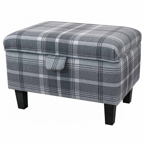 grey tartan ottoman