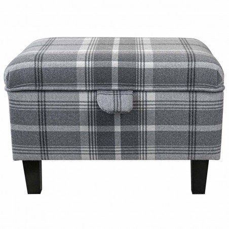 grey tartan ottoman with storage