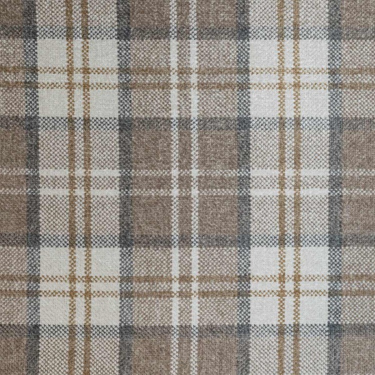 Dressing Table Stool in a Lana Latte Plaid Fabric LAN1601 | Beaumont