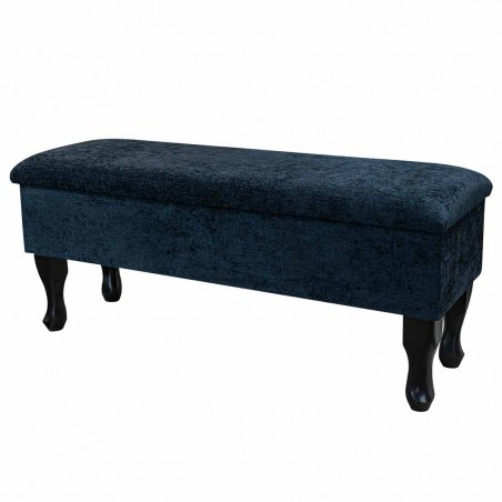 Dressing Table Stool Carlton Black Chenille Fabric | Beaumont