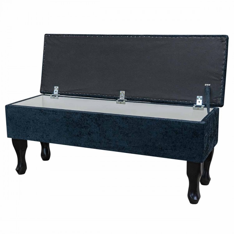 Dressing Table Stool Carlton Black Chenille Fabric | Beaumont