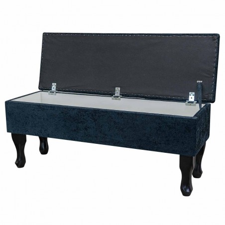 Dressing Table Stool Carlton Black Chenille Fabric | Beaumont