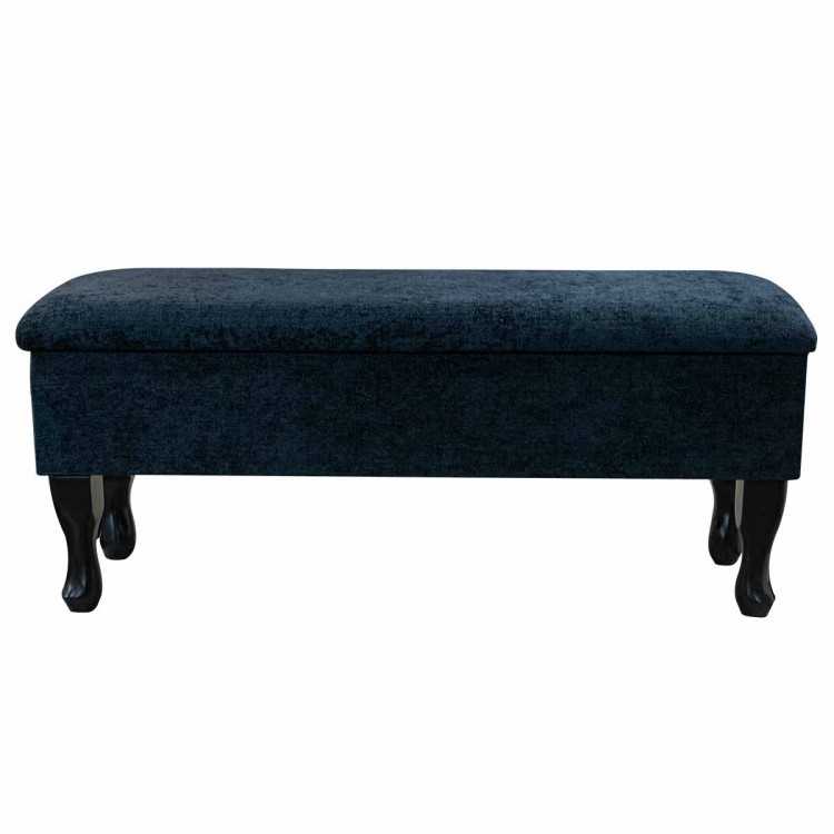 Dressing Table Stool Carlton Black Chenille Fabric | Beaumont
