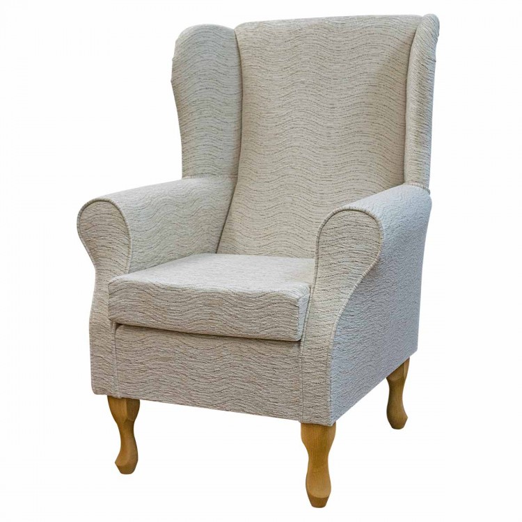 Wingback Chair in a Camden Ripple Pearl Fabric SR15561 | Beaumont