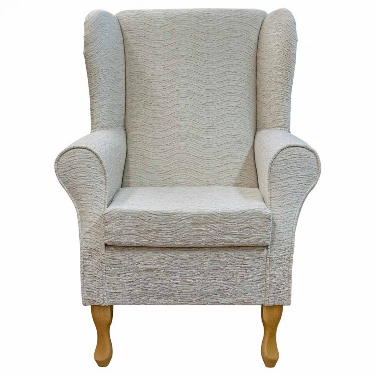 Wingback Chair in a Camden Ripple Pearl Fabric SR15561 | Beaumont
