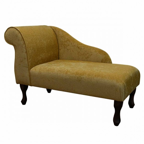 Modern Chaise Longue in a Pimlico Crush Corn Fabric SR16002 | Beaumont