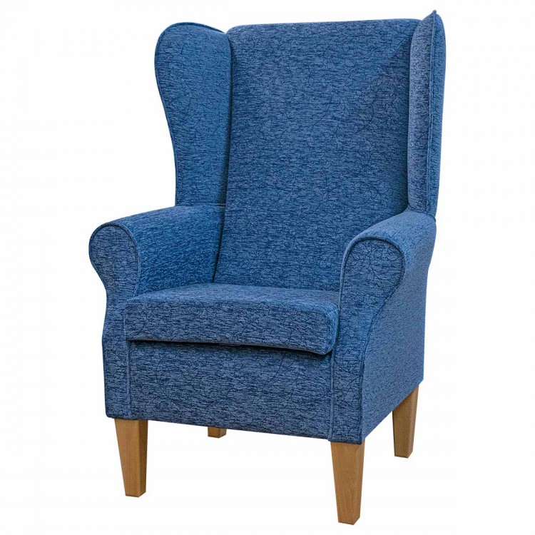Large High Back Chair in Kintyre Chestnut Tartan Fabric | Beaumont