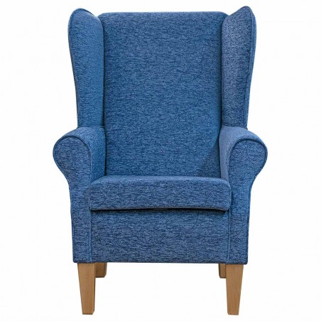 Large High Back Chair in Kintyre Chestnut Tartan Fabric | Beaumont